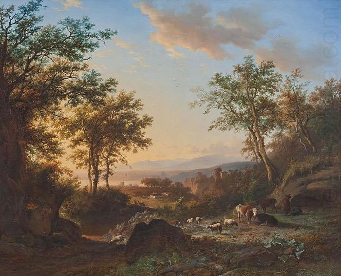 Willem Bodeman Italianate landscape oil painting picture